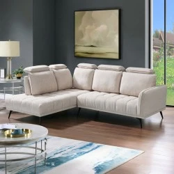 Right corner sofa Serkas pakoworld beige fabric 268x213x100cm