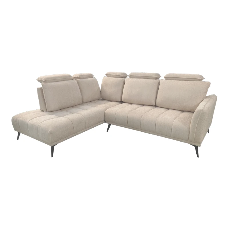 Right corner sofa Serkas pakoworld beige fabric 268x213x100cm