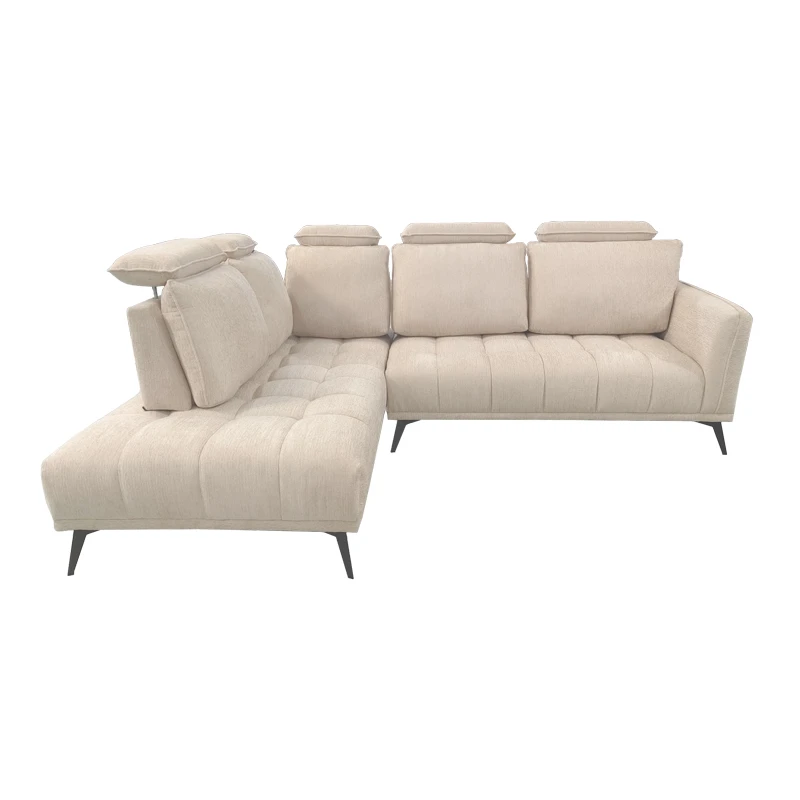 Right corner sofa Serkas pakoworld beige fabric 268x213x100cm