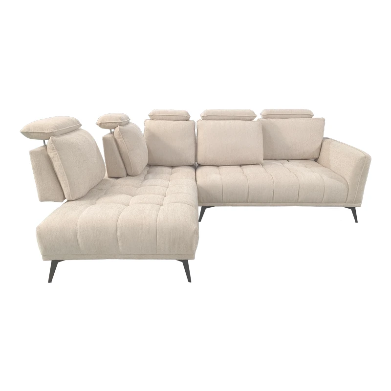 Right corner sofa Serkas pakoworld beige fabric 268x213x100cm