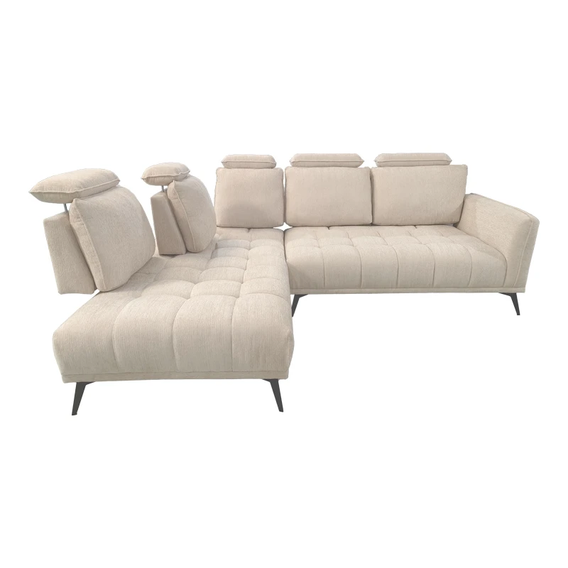 Right corner sofa Serkas pakoworld beige fabric 268x213x100cm
