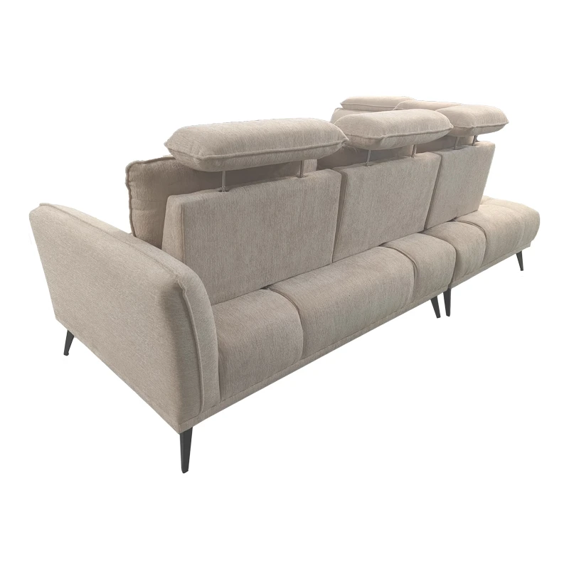 Right corner sofa Serkas pakoworld beige fabric 268x213x100cm