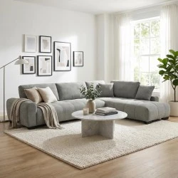 Corner sofa Vaneto pakoworld left corner grey fabric 287x208x85cm Corner sofa Vaneto pakoworld left corner grey fabric 287x208x85cm