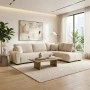 Corner sofa Vaneto pakoworld left corner beige fabric 287x208x85cm