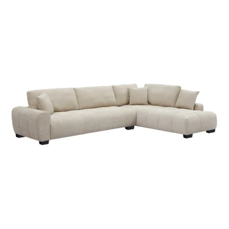 Corner sofa Vaneto pakoworld left corner beige fabric 287x208x85cm