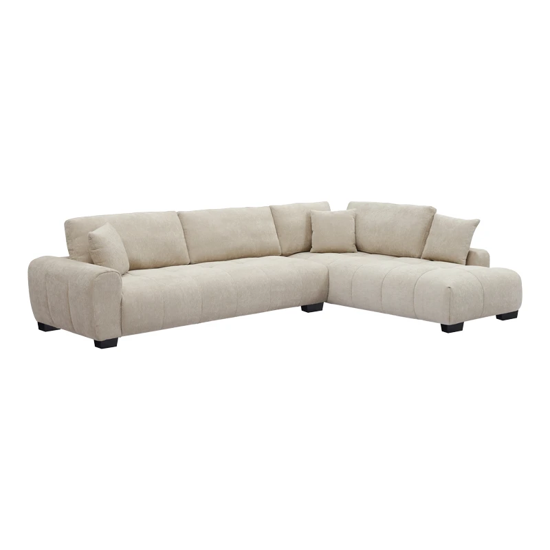 Corner sofa Vaneto pakoworld left corner beige fabric 287x208x85cm