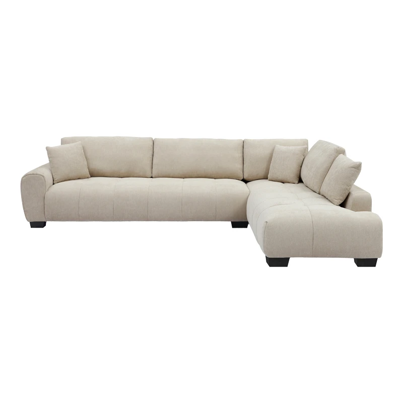 Corner sofa Vaneto pakoworld left corner beige fabric 287x208x85cm