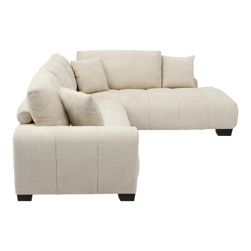 Corner sofa Vaneto pakoworld left corner beige fabric 287x208x85cm