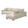 Corner sofa Vaneto pakoworld left corner beige fabric 287x208x85cm