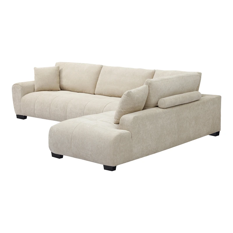Corner sofa Vaneto pakoworld left corner beige fabric 287x208x85cm