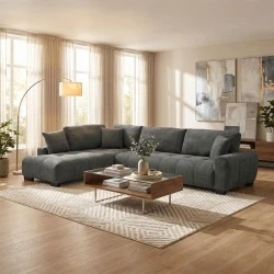Corner sofa Vaneto pakoworld right corner anthracite fabric 287x208x85cm Corner sofa Vaneto pakoworld right corner anthracite fabric 287x208x85cm