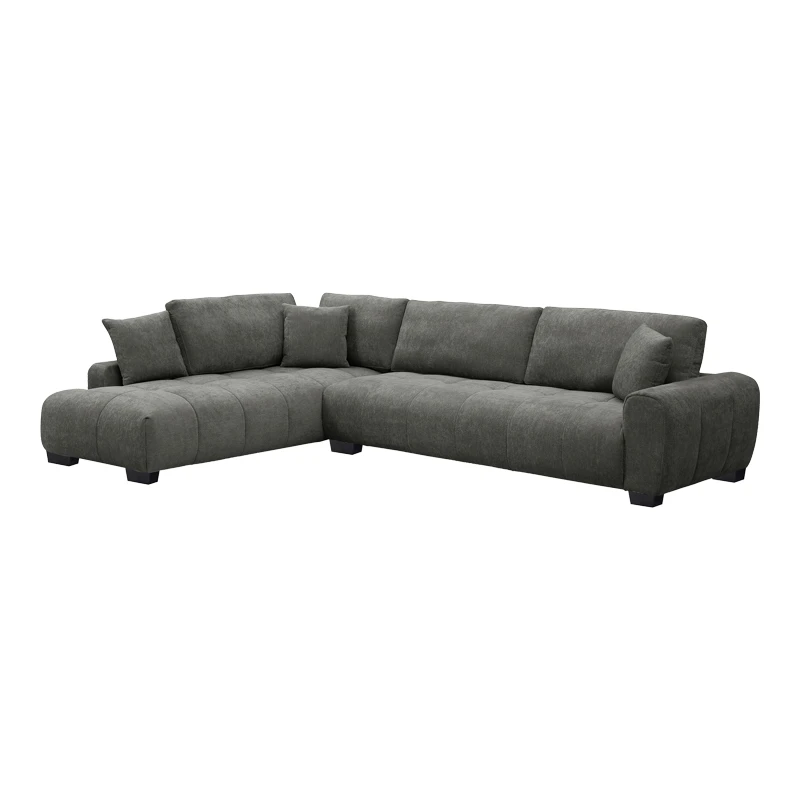 Corner sofa Vaneto pakoworld right corner anthracite fabric 287x208x85cm