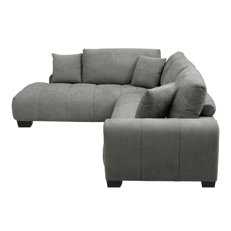 Corner sofa Vaneto pakoworld right corner anthracite fabric 287x208x85cm