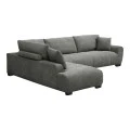 Corner sofa Vaneto pakoworld right corner anthracite fabric 287x208x85cm