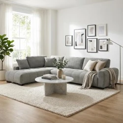 Corner sofa Vaneto pakoworld right corner grey fabric 287x208x85cm Corner sofa Vaneto pakoworld right corner grey fabric 287x208x85cm
