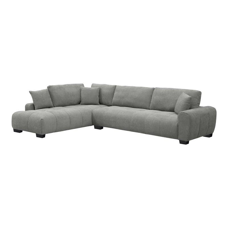Corner sofa Vaneto pakoworld right corner grey fabric 287x208x85cm