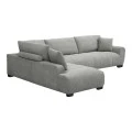 Corner sofa Vaneto pakoworld right corner grey fabric 287x208x85cm