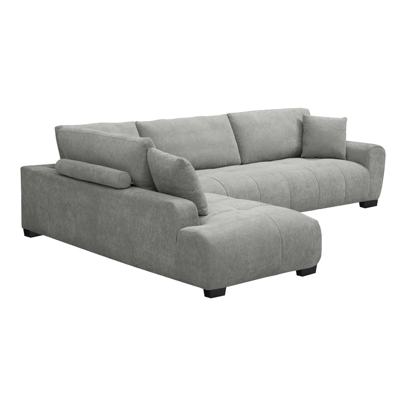 Corner sofa Vaneto pakoworld right corner grey fabric 287x208x85cm