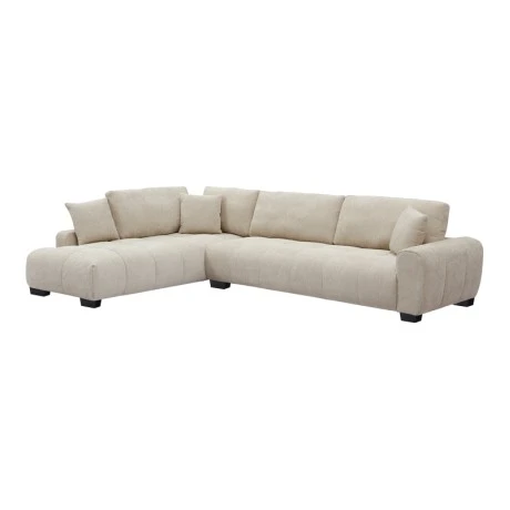 Corner sofa Vaneto pakoworld right corner beige fabric 287x208x85cm