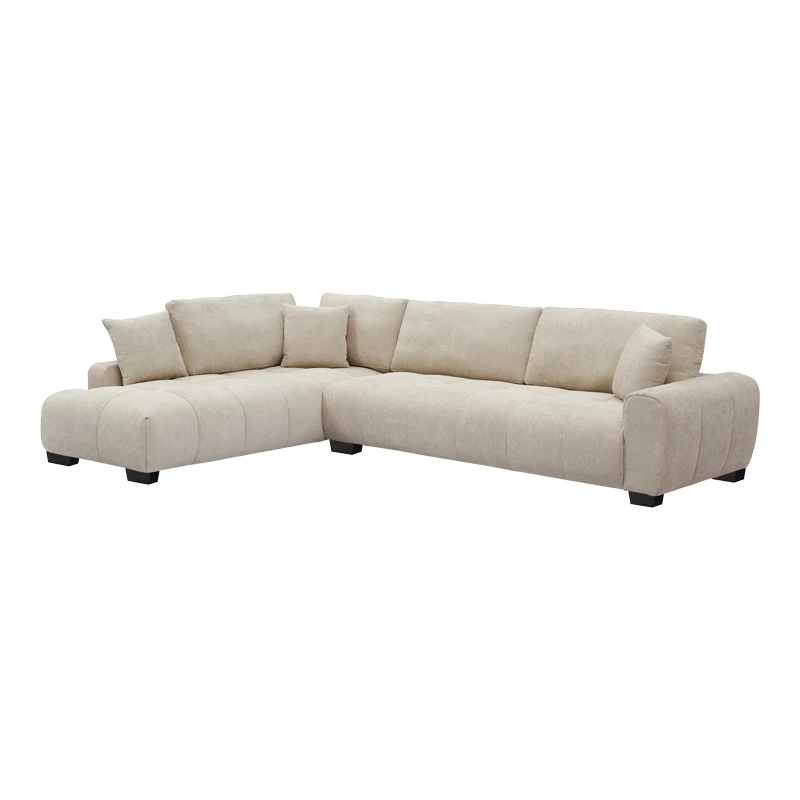 Corner sofa Vaneto pakoworld right corner beige fabric 287x208x85cm