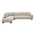 Corner sofa Vaneto pakoworld right corner beige fabric 287x208x85cm