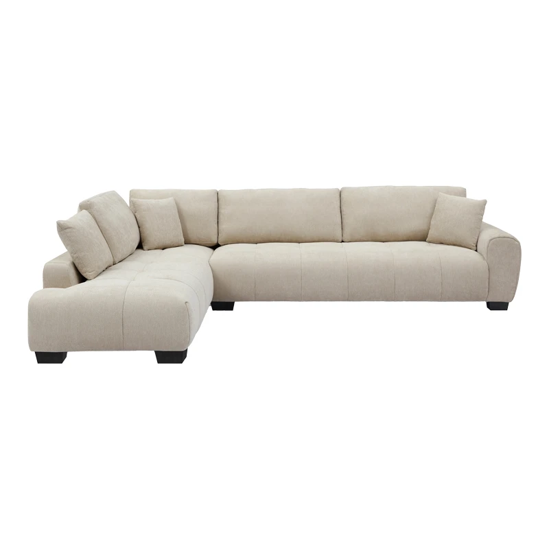 Corner sofa Vaneto pakoworld right corner beige fabric 287x208x85cm