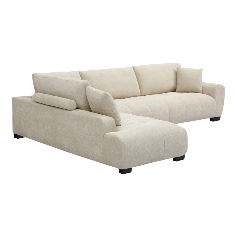 Corner sofa Vaneto pakoworld right corner beige fabric 287x208x85cm