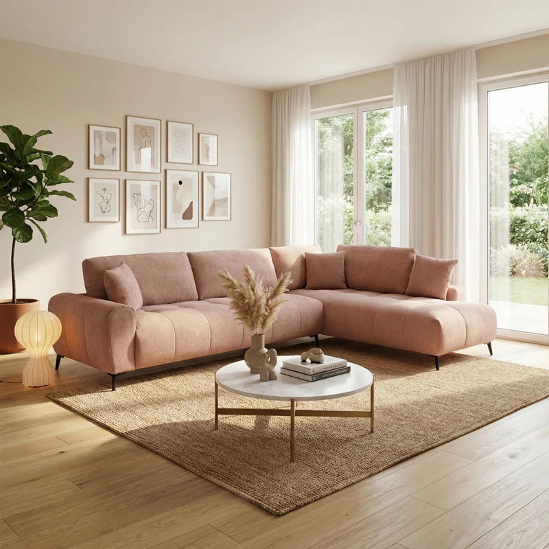 Corner sofa Veneto pakoworld right corner rotten apple fabric 298x208x85cm