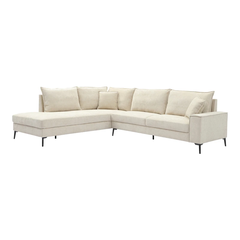 Left corner sofa Zenqua pakoworld beige fabric 291x233x90cm