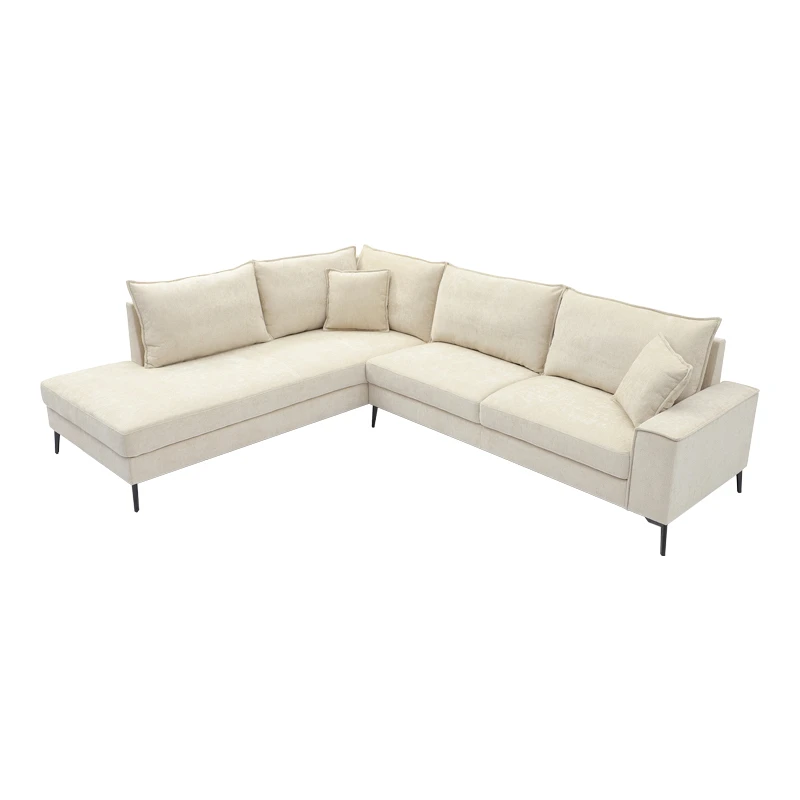 Left corner sofa Zenqua pakoworld beige fabric 291x233x90cm