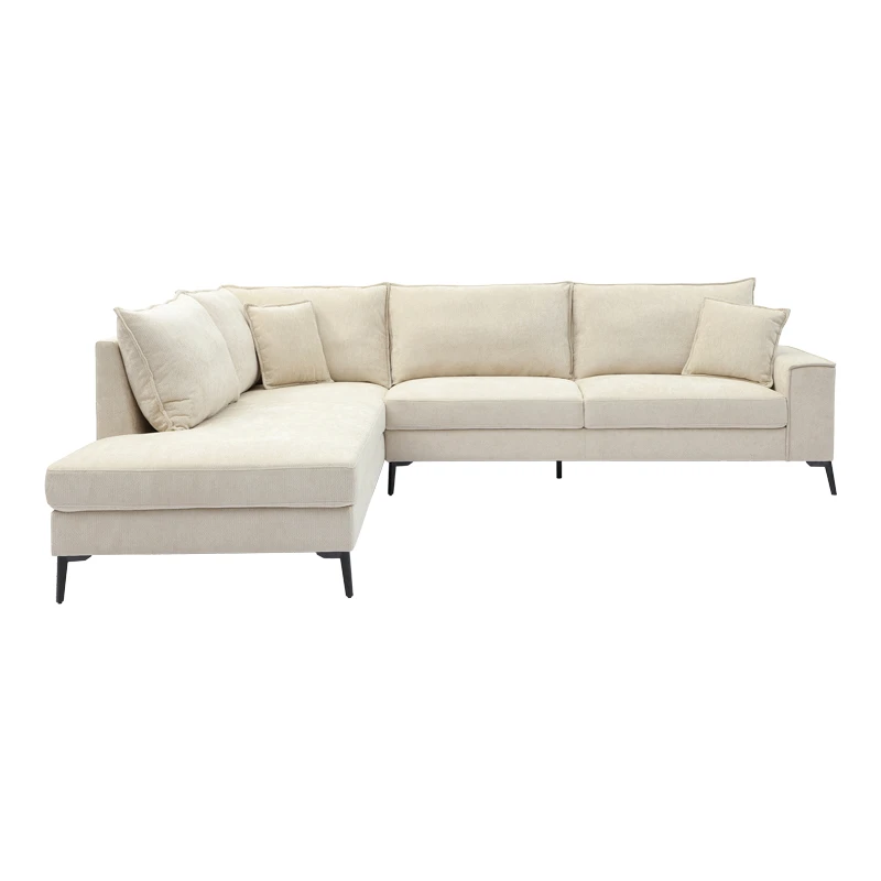 Left corner sofa Zenqua pakoworld beige fabric 291x233x90cm