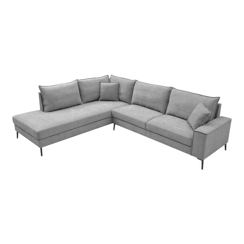 Right corner sofa Zenqua pakoworld grey fabric 291x233x90cm