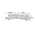 Right corner sofa Zenqua pakoworld grey fabric 291x233x90cm