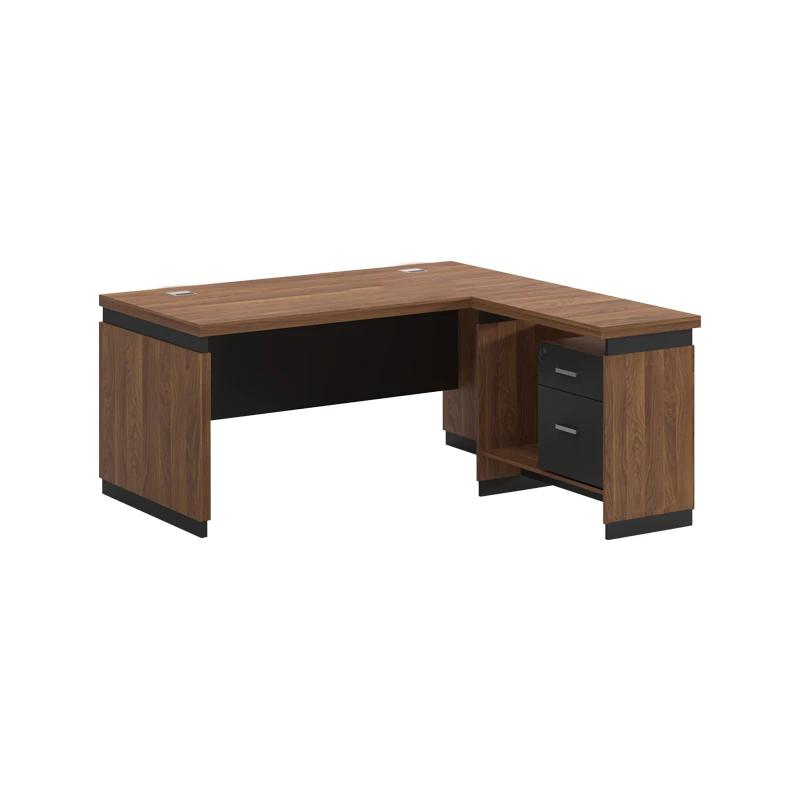 Reversible desk Oscar pakoworld melamine in walnut-charcoal shade 160x80x76cm