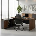 Left corner office desk Oscar pakoworld walnut-anthracite 200x180x76cm