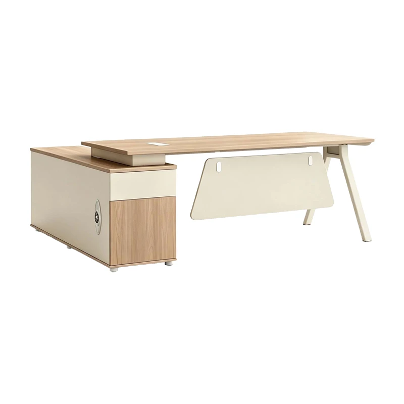 Professional reversible work desk Stark pakoworld corner in oak-beige shade 180x80x75cm
