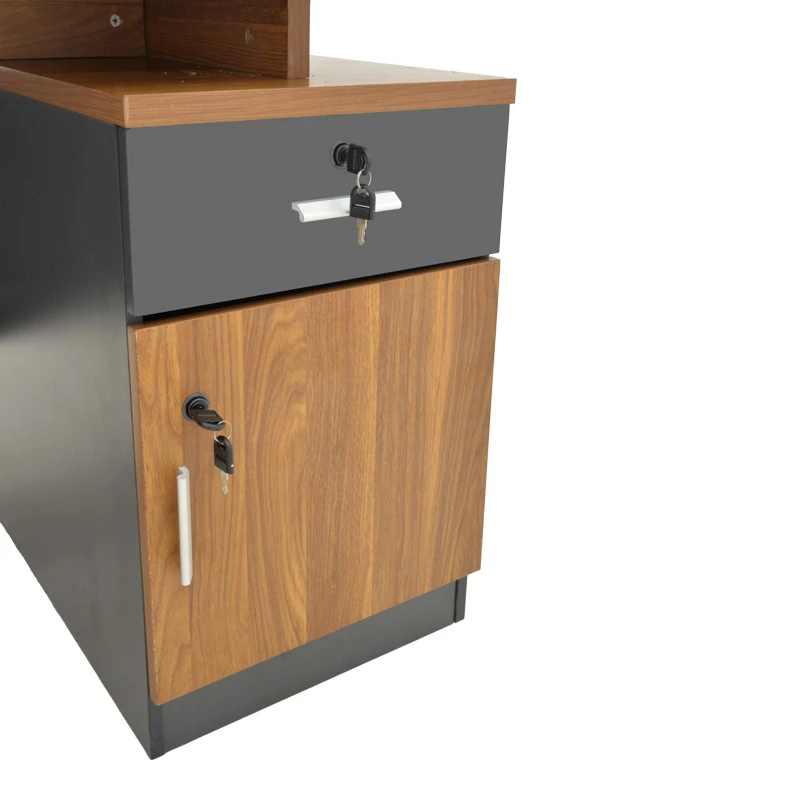 Professional office desk Oscar pakoworld in walnut-dark grey color 120x70x76cm