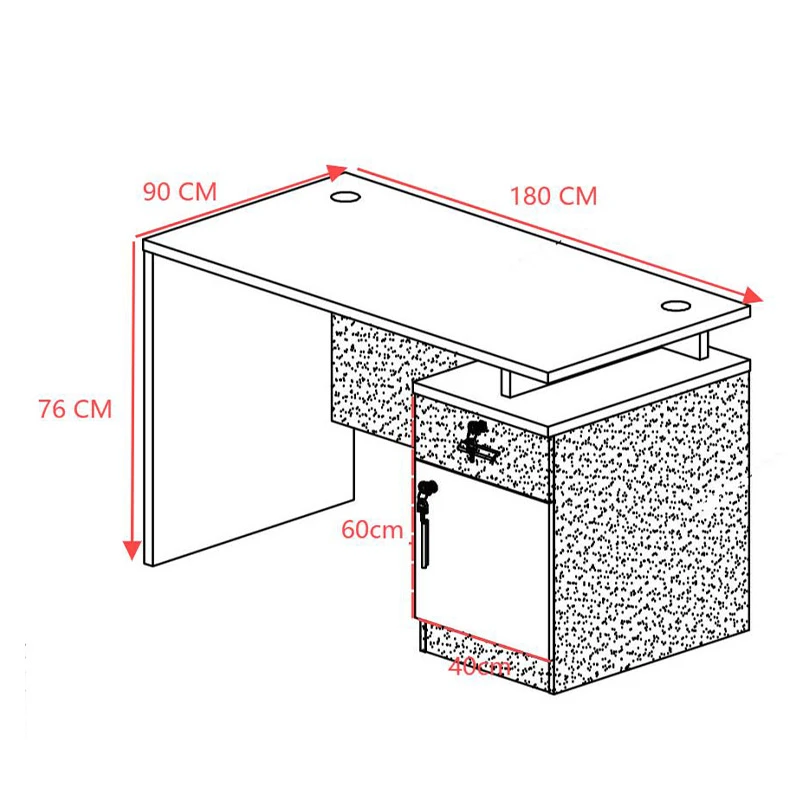 Professional office desk Oscar pakoworld in walnut-dark grey color 180x90x76cm
