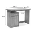 Office table Looney pakoworld with drawers  in castillo-pink colour 100x55x75cm