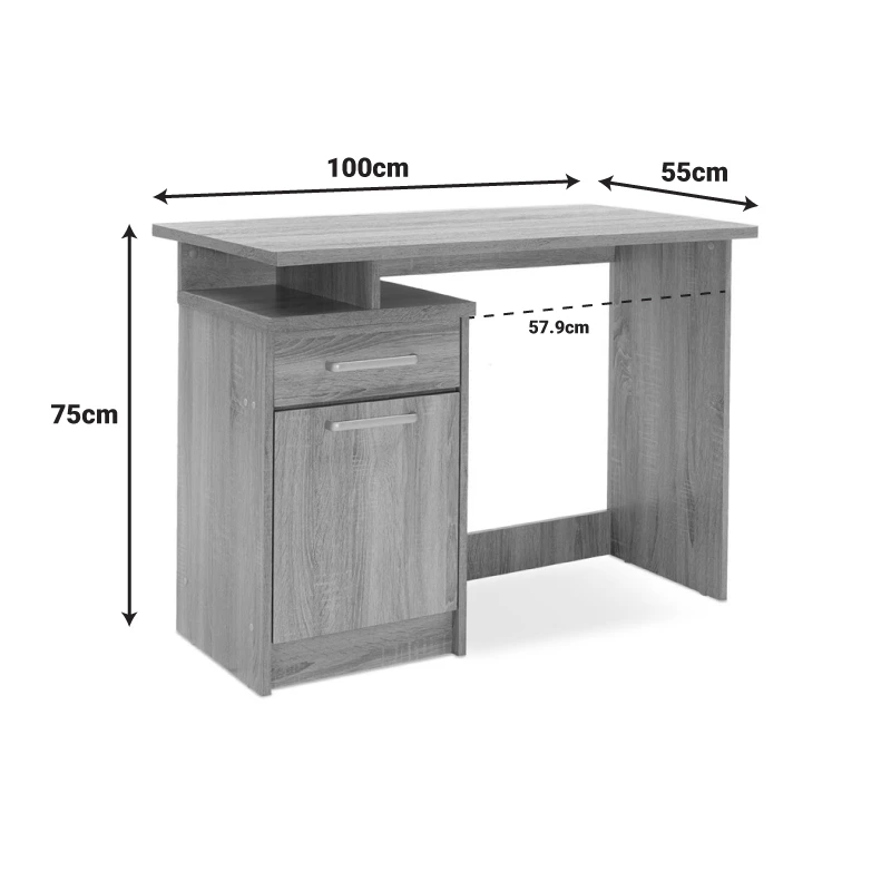 Office table Looney pakoworld with drawers  in castillo-pink colour 100x55x75cm