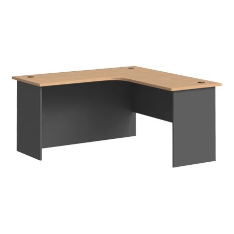 Professional left corner desk Fesialo pakoworld natural-anthracite 150x150x75cm