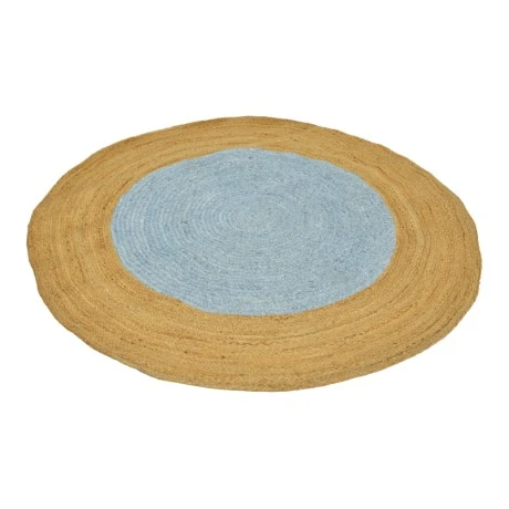 Rug Tefeton pakoworld jute in blue and natural color D150cm