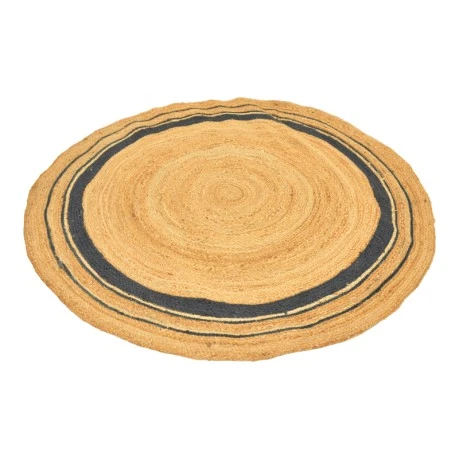 Rug Regaleto pakoworld jute in black and natural color D150cm