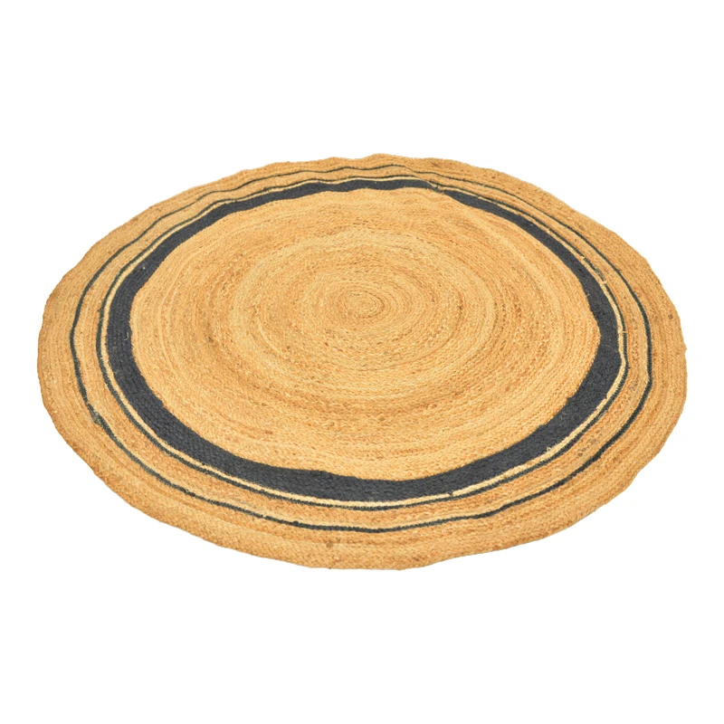 Rug Regaleto pakoworld jute in black and natural color D150cm