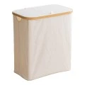Laundry rack Lodge pakoworld bamboo-fabric in beige color 54x33x60cm