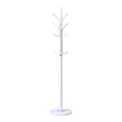 Coat rack Keleste pakoworld metal in white color D37x175cm Coat rack Keleste pakoworld metal in white color D37x175cm