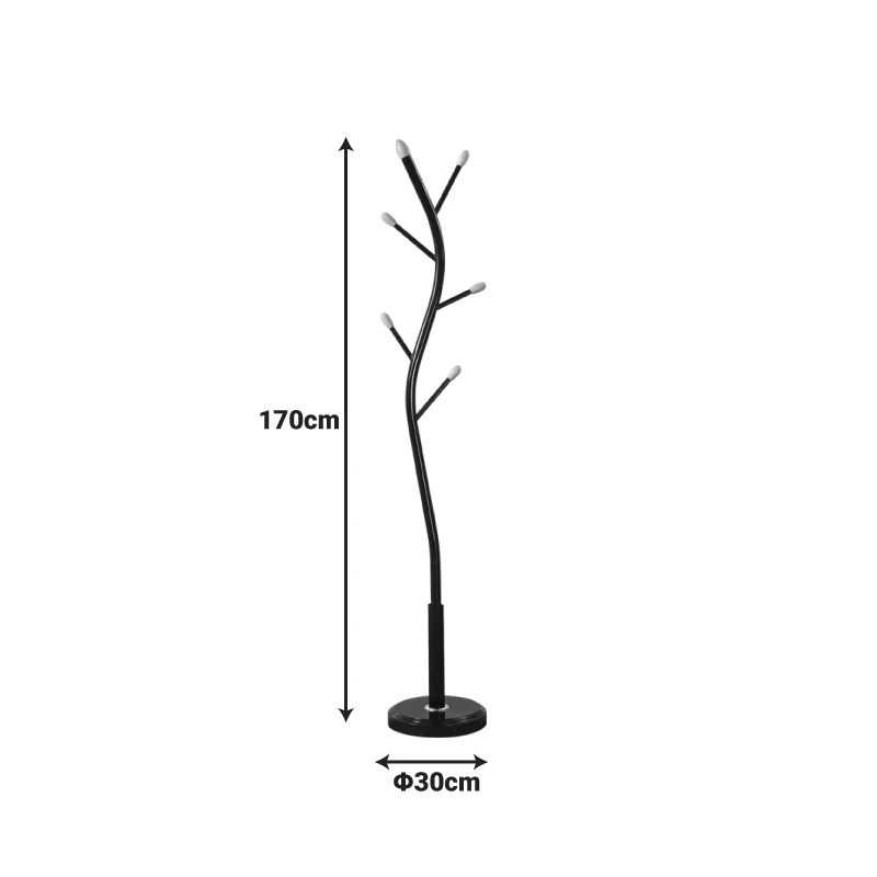 Coat rack Portu pakoworld metal in white-natural color D30x170cm