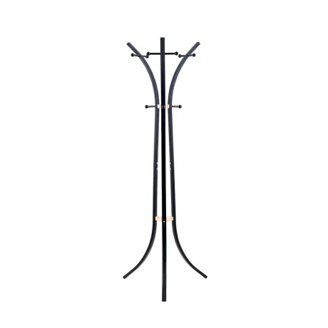 Bamile pakoworld clothes rack black metal and natural rubberwood 51x63x175cm