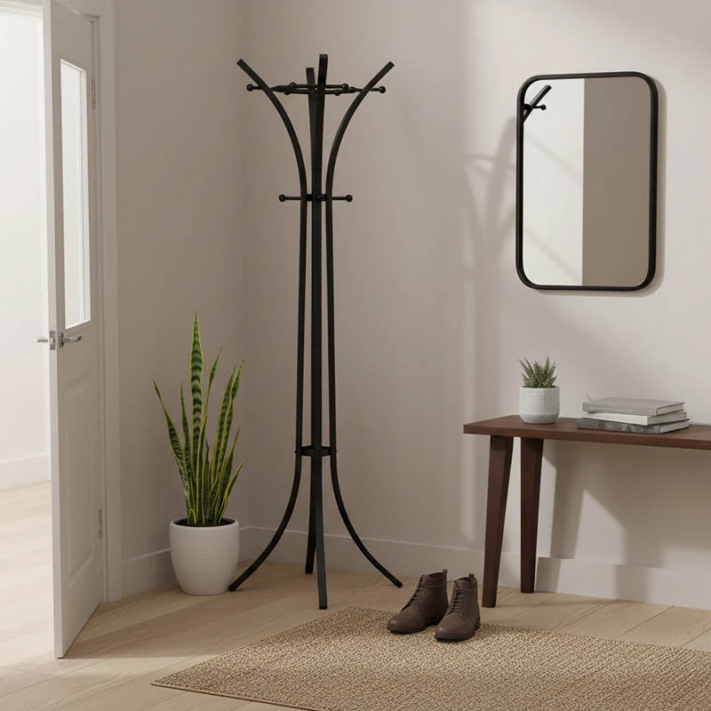 Zensine pakoworld metal clothes rack in black shade 51x63x175cm