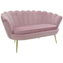 2 seat sofa Daimon pakoworld velvet pink 134x70x77cm 2 seat sofa Daimon pakoworld velvet pink 134x70x77cm